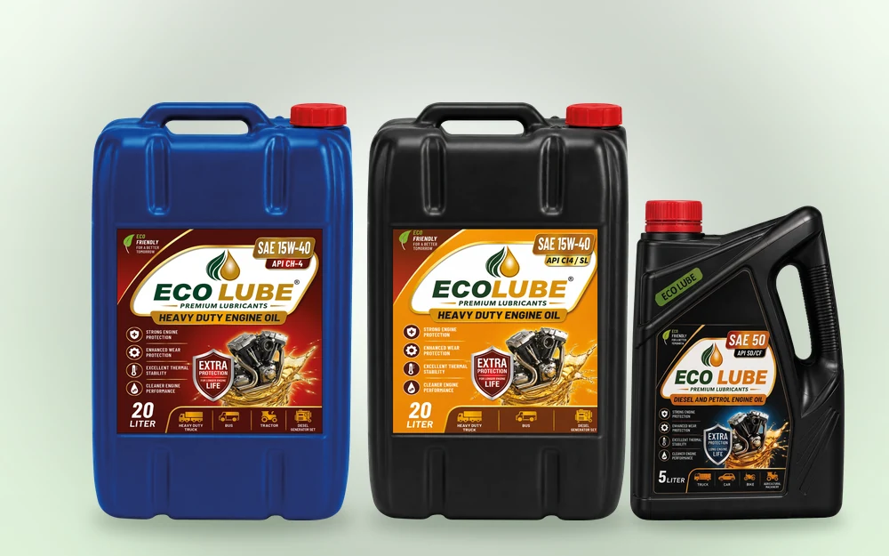 ECO LUBE heavy duty diesel engine oils in 20 litre and 5 litre packs