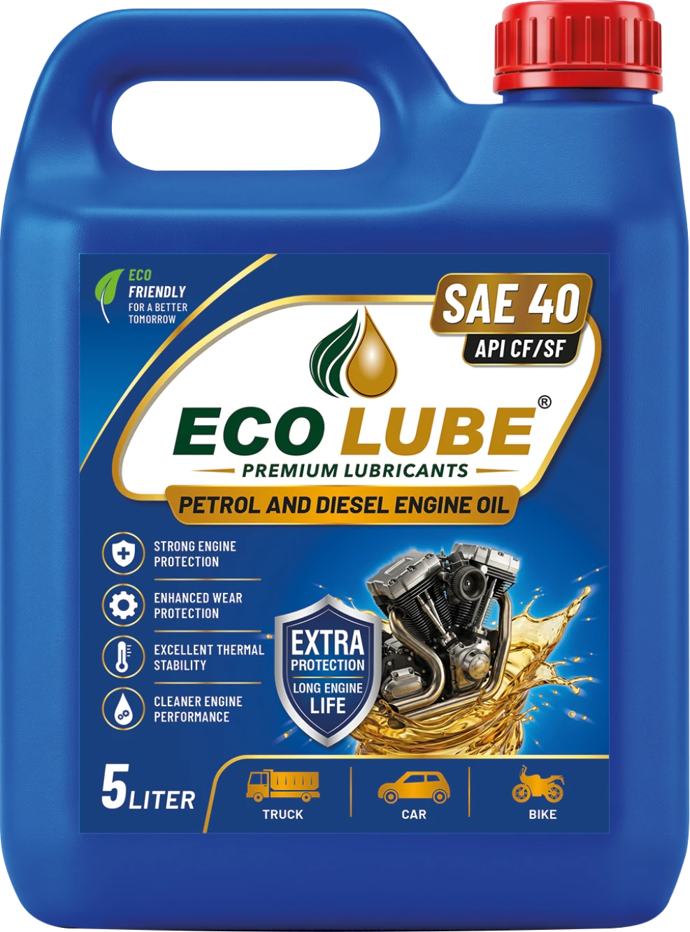ECO LUBE Motor Engine Oil SAE 40, 5 L pack